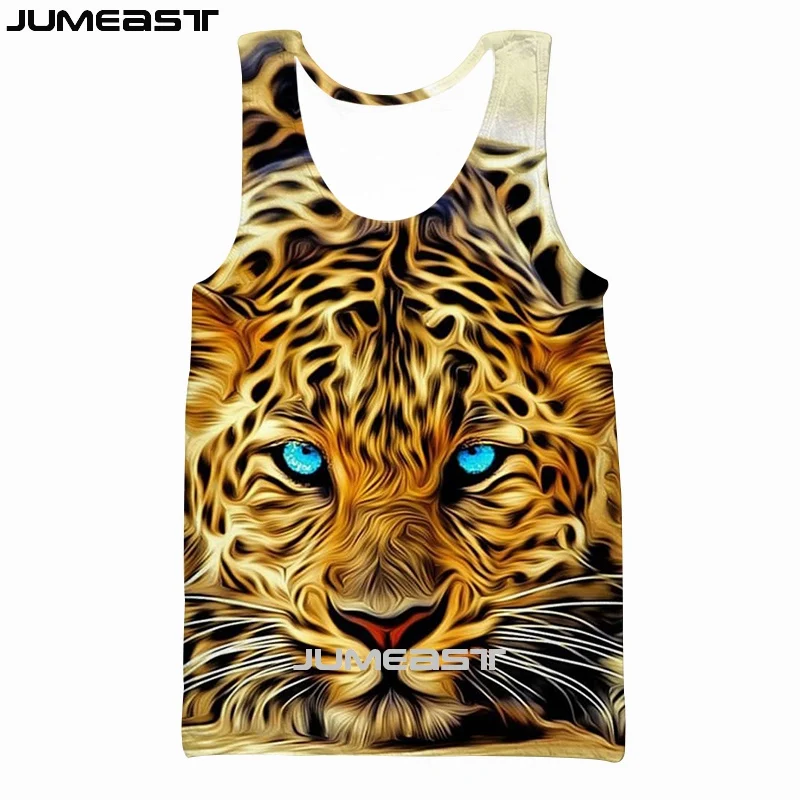 

Jumeast Men Women 3D Vest Tiger Lion Wolf Streetwear Harajuku Oversized Short Sleeve Sport Pullover Summer Tank Tops Tees
