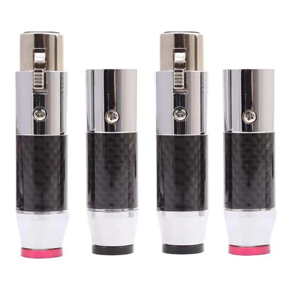 Hallo-end XLR Stecker Silber Überzogene Carbon Faser Audio XLR Stecker Weibliche Stecker Für 11mm DIY Interconnect kabel – Detail 7