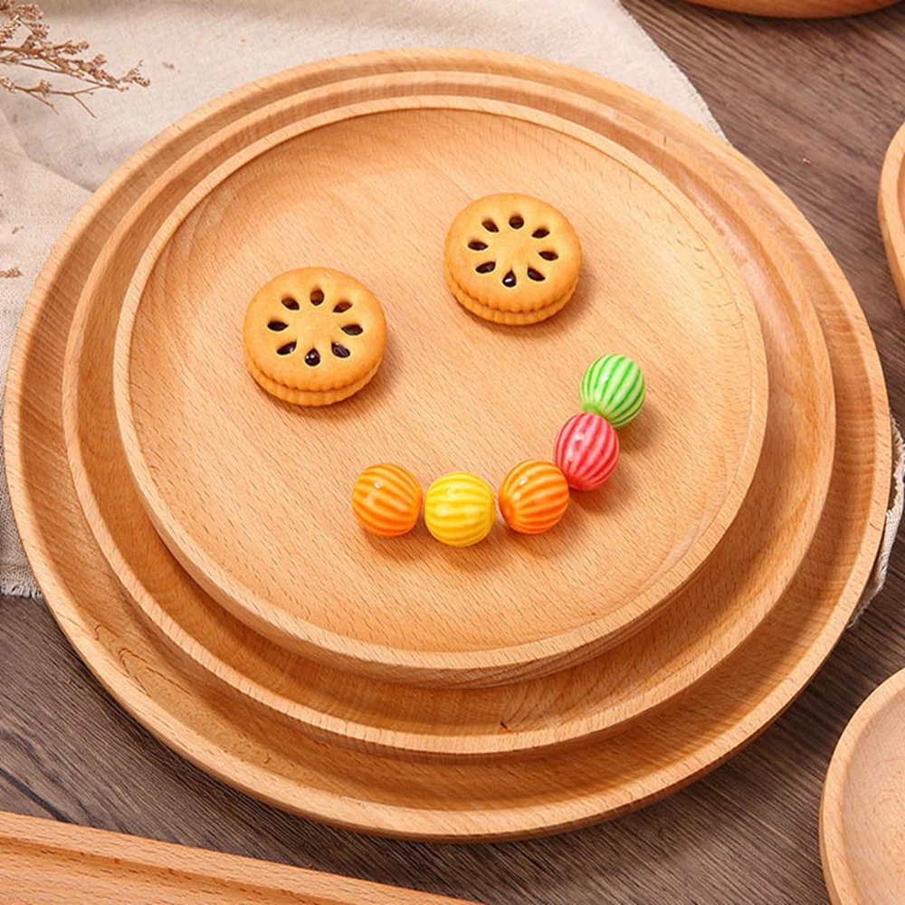 Wooden Bamboo Serving Plate Set Dish Tray Fruit Plate Storage Pallet Kitchen Organizer Dining Bar Supply Dinner Plate Set