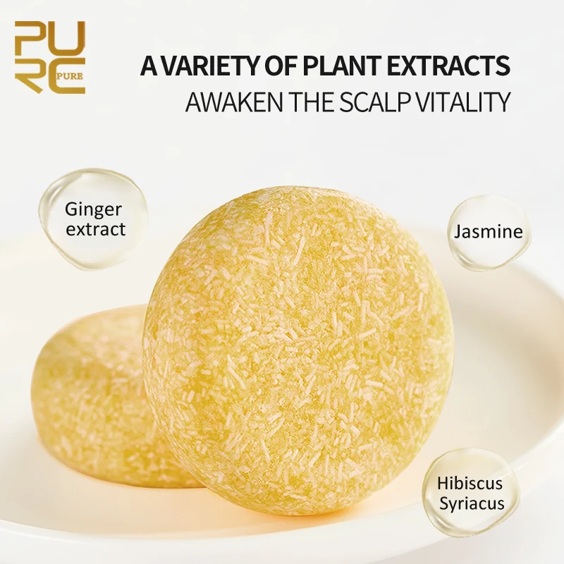 PURC Organic Handmade Cold Processed Ginger Shampoo Bar No Chemicals Vegan