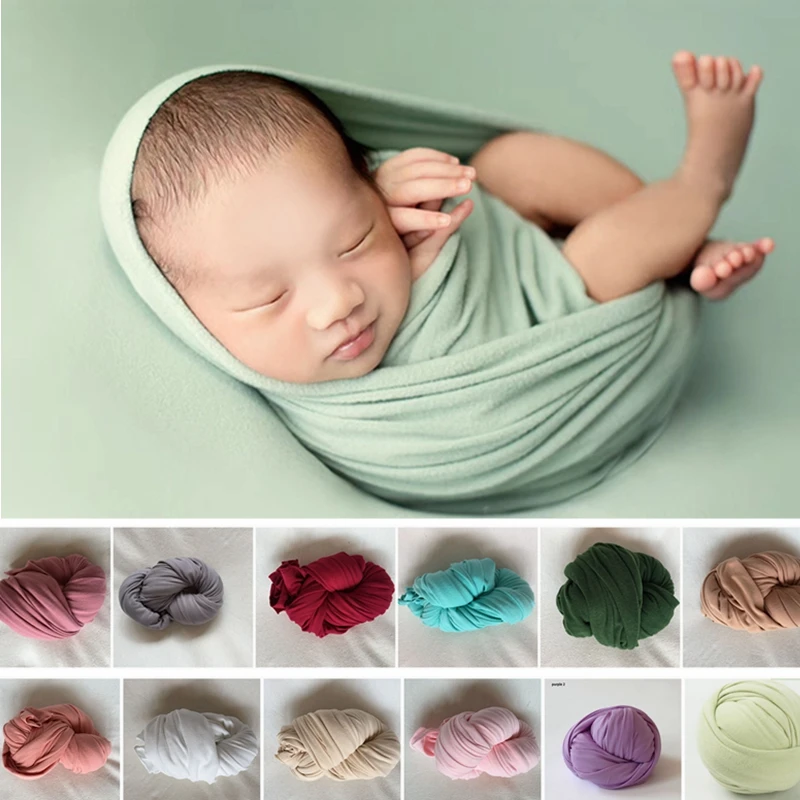 40*160 New Stretch Double-Sided Newborn Photography Props Blanket/Wraps Baby Photo Basket Filler Background Accessories Fabrics