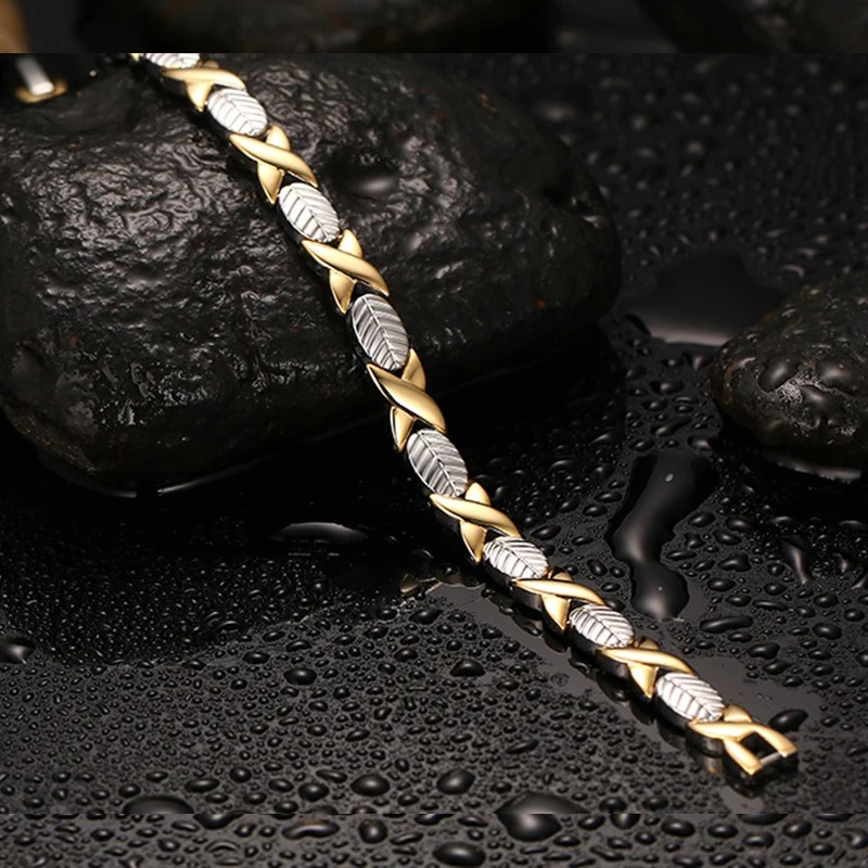 Vinterly Steel Magnetic Bracelet Benefits Arthritis Relief Energy Luxury Stainless Steel Bracelet Women 7mm Magnetic Therapy