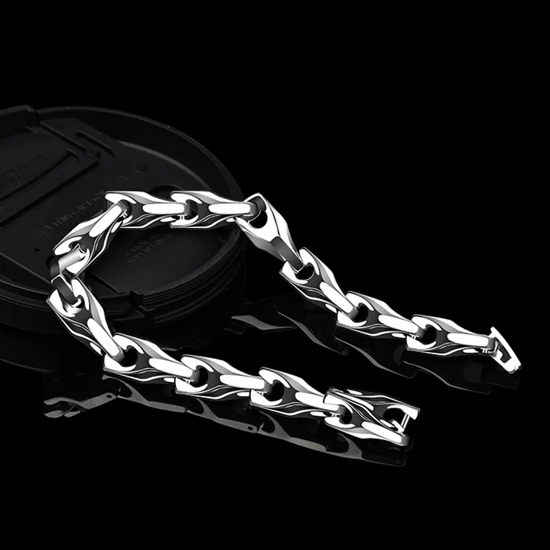 Imagem -02 - Classic Tungsten Chain Bracelet para Homens Prova de Arranhões Gravura Pesada Presente mm Largura