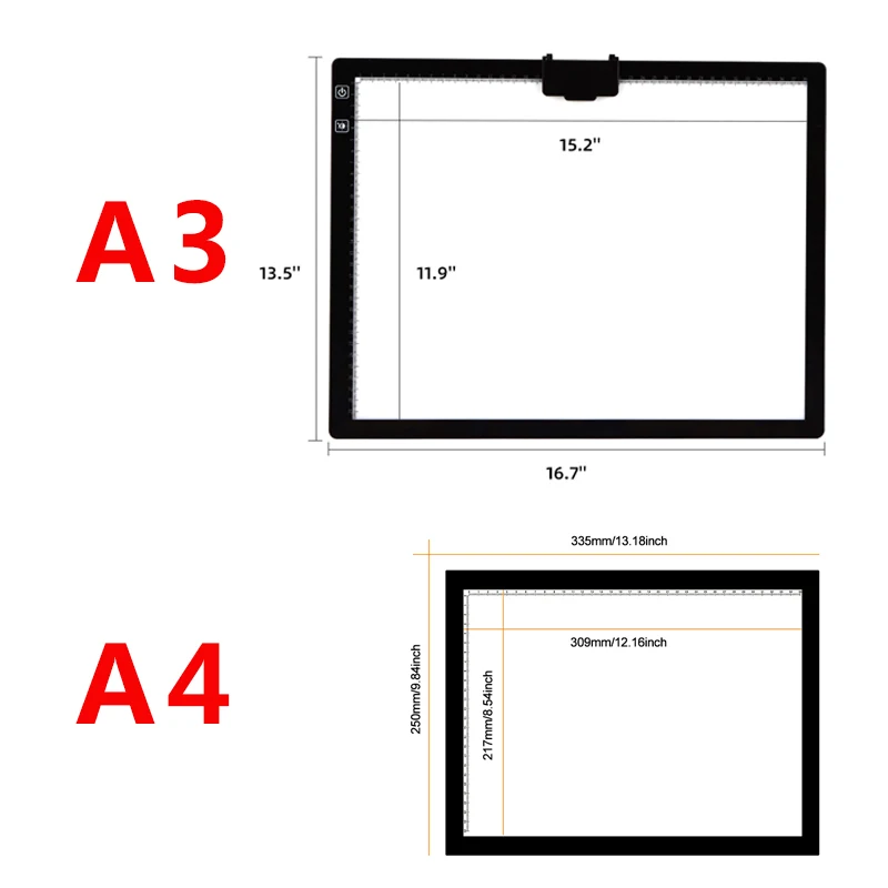 

A3/A4 Light Pad Wireless Battery Powered Light Box Artcraft Tracing Pad Rechargeable Light Board for Artists Drawing X-ray