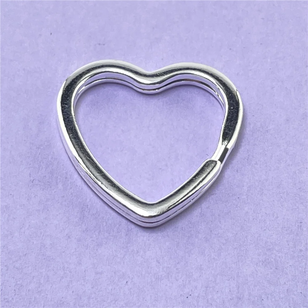 Portachiavi in argento 925 a forma di cuore semplice portachiavi regalo gioielli moda