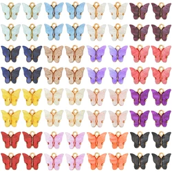 Peixin 20Pcs Butterfly Pendant Earrings Accessories Colorful Acrylic Insect Charm for Jewelry Making Supplies DIY Bracelet