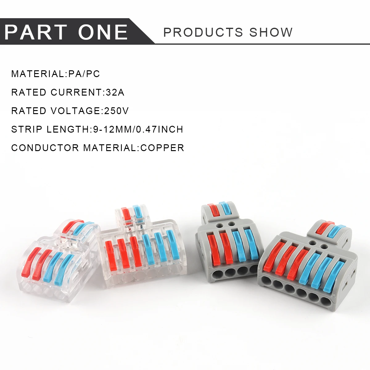 1 Input 2/3  Output Cable Splitter Quick Easy Wire Connector Push-in Compact Conductor Terminals For Home DIY Electric Splicing