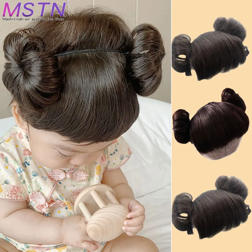 

MSTN Baby Children's Synthetic Chemical Fiber Hair Bun Hair Bag Bangs COS Hair Accessories Baby Photo Styling