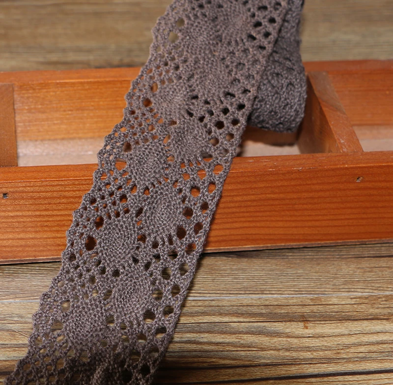 4.6cm 1 yard high quality coffee color lace cotton lace sewing home accessories DIY material