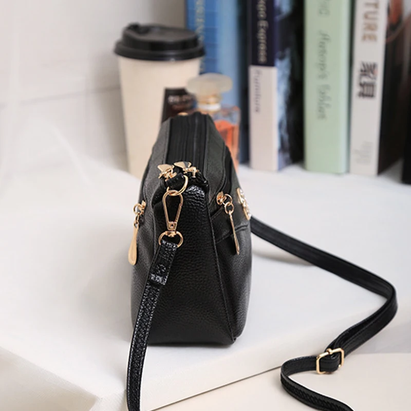 Crossbody Bags for Women PU Leather Messenger Bags Female Multiple Pocket Shoulder Bags Ladies Square Messenger Phone Purse