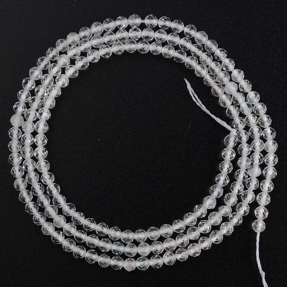 

2 strands Natural Topaz Faceted Loose Round Beads 3mm,4mm