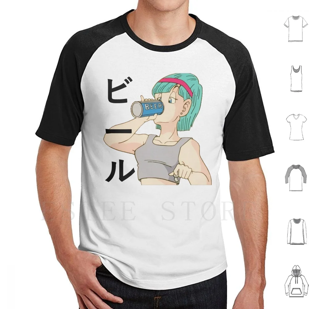 Bulma Drinking Beer T Shirt Men Cotton 6xl Bulma Beer Japanese Japan Anime Manga Z Dbz Z Drink Drinking Ball Girls Dragon Hentai