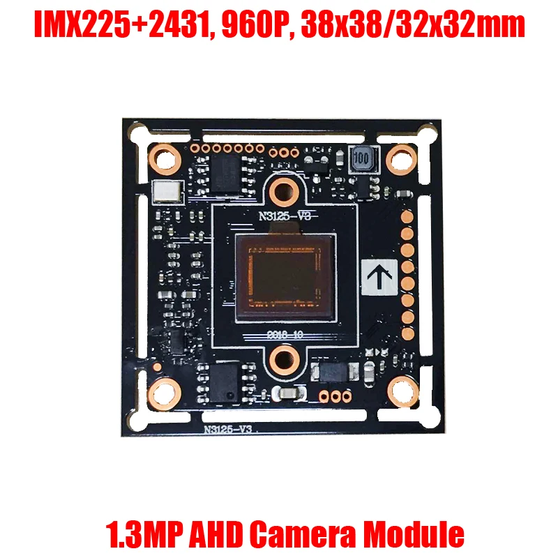 AR0130+NVP2431H 960P AHD CCTV Camera Module Board 1280x960 1.3MP 38x38mm 32x32mm Analog HD PCB