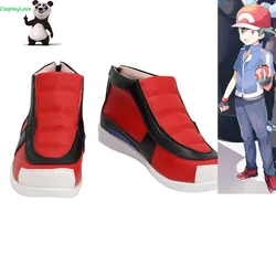 P XY Ash Ketchum Red Cosplay Shoes Long Boots Newest Custom Made For Female Male CosplayLove