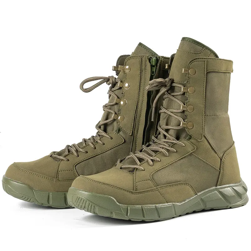 Ultra Light Professional Hiking Boots For Men Special Force Leather Green Combat Boots Mens Outdoor Ankle Boots