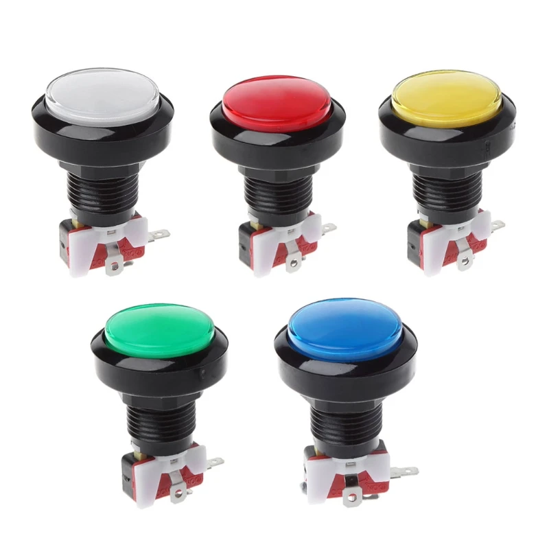 New 45mm Push Arcade Button 12V Power LED Lit Round Micro Switch Vending Machine Wholesale Dropshipping