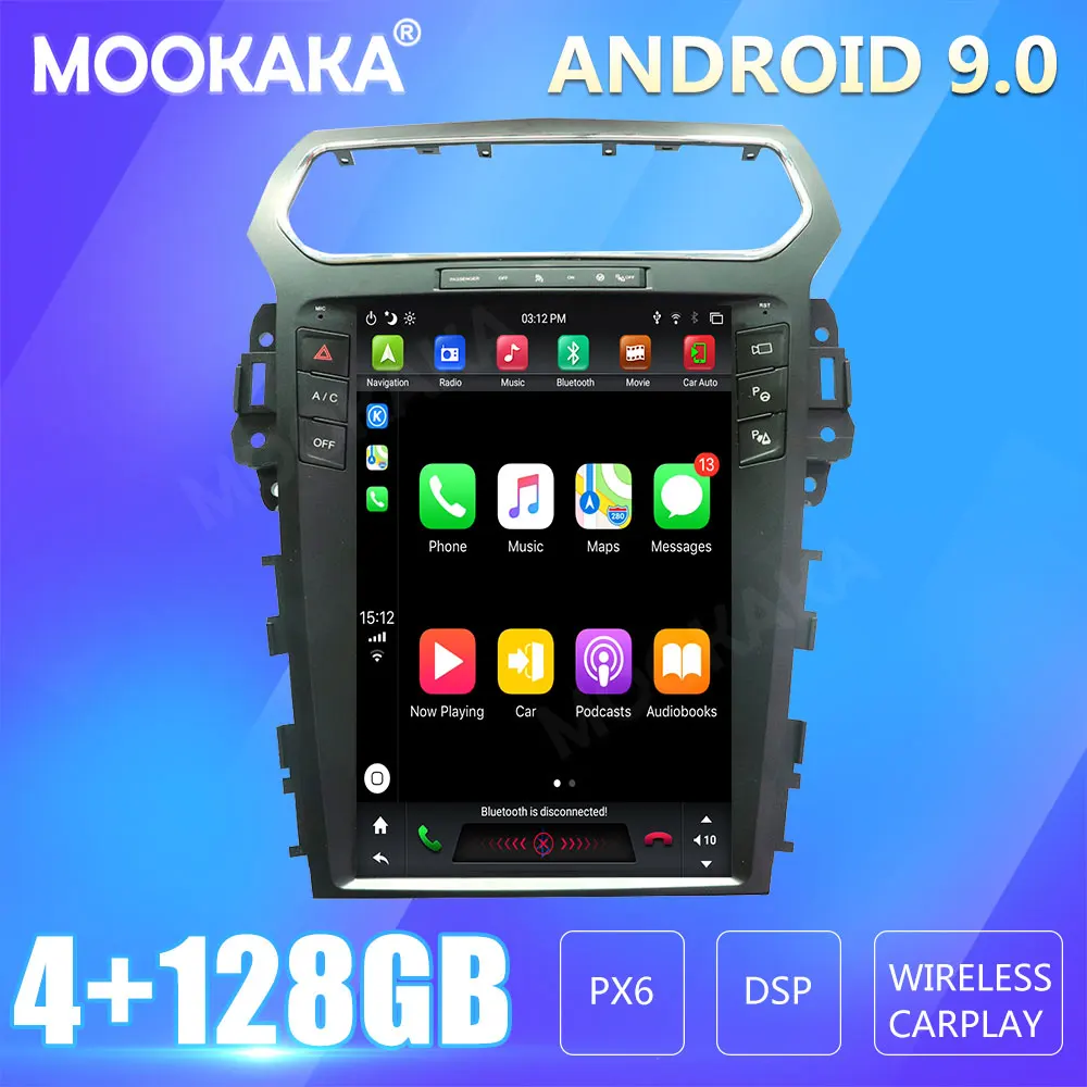 

Автомобильный мультимедийный стерео-плеер для Ford Explorer 2011-2019, экран Tesla, Android Px6, Carplay, GPS-навигация, головное устройство, DVD
