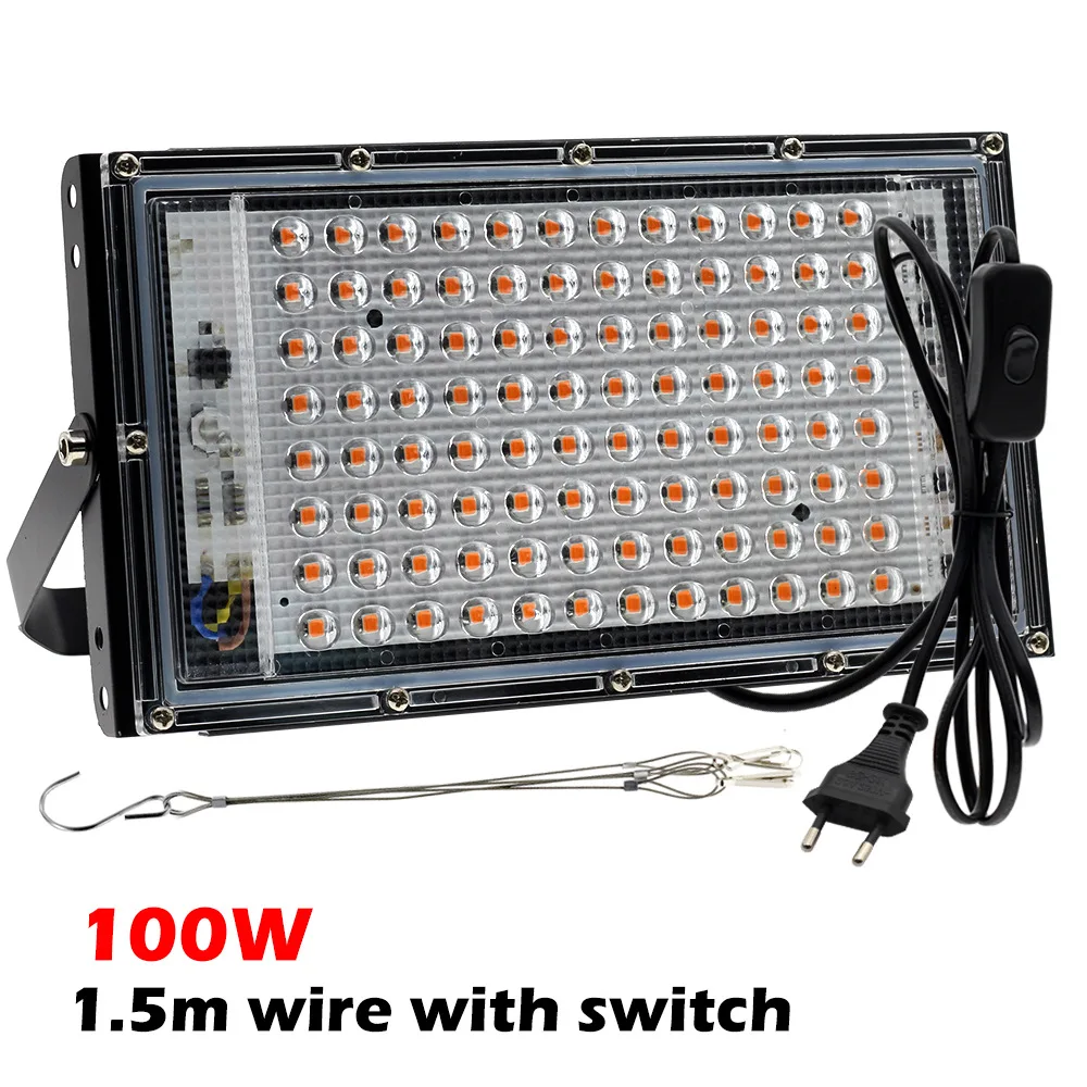 Led成長ライトAC220V 50ワット100ワットledフルスペクトラムフィトランプ温室水耕植物成長照明成長ライト