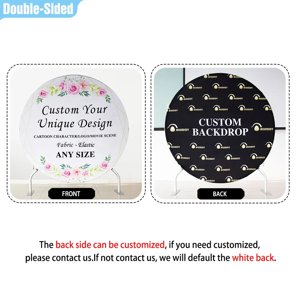 Allenjoy Solid Color Circle Backdrop Black White Birthday Baby Showr Round Banner Event Photography Photozone Party Background