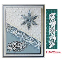 Metal Cutting Dies Snowflake Lace Stripe Border Craft Die Mold Stencils for DIY Scrapbook album Decor Paper Cards Die Template