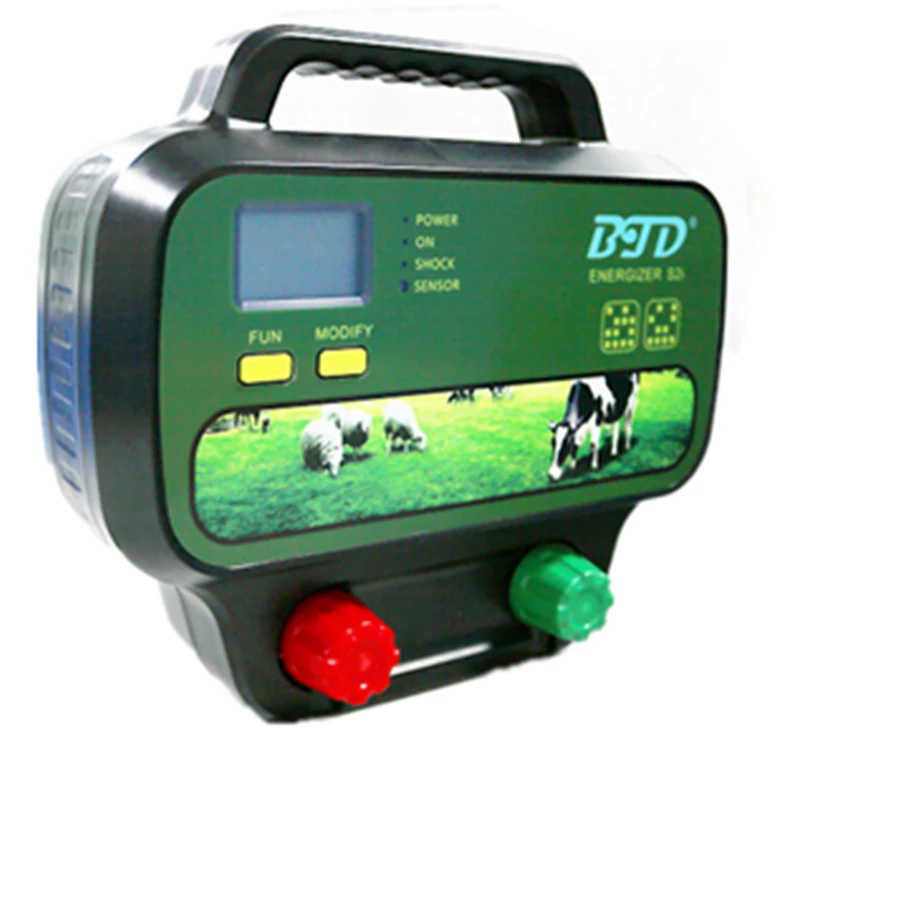 2 J  20km Electric Fence Energiser Shepherd Charger High Voltage Pulse Controller for Poultry Livestock Animals Multi Powered