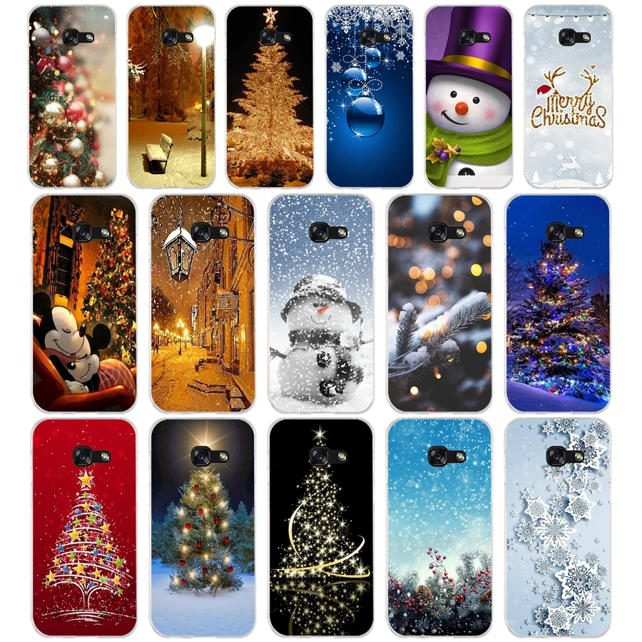 326 Christmas holiday Tree New Year 2 Soft Silicone Tpu Cover phone Case for Samsung a3 2016 a5 2017 a6 plus a7 a8 2018 s6 7 8 9