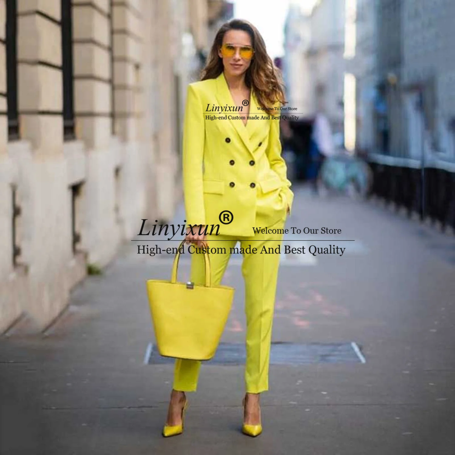 Fashion Suits For Women Set Office Ladies Formal Occasion Suit Business Party Buckle Blazer+Pants Two Pieces Set Tailleur femme