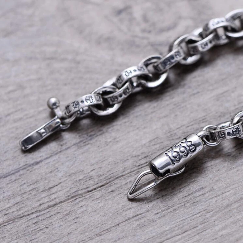 

New S925 Sterling Silver Bracelet Cable Link Chain Bracelet Fashion Bracelet