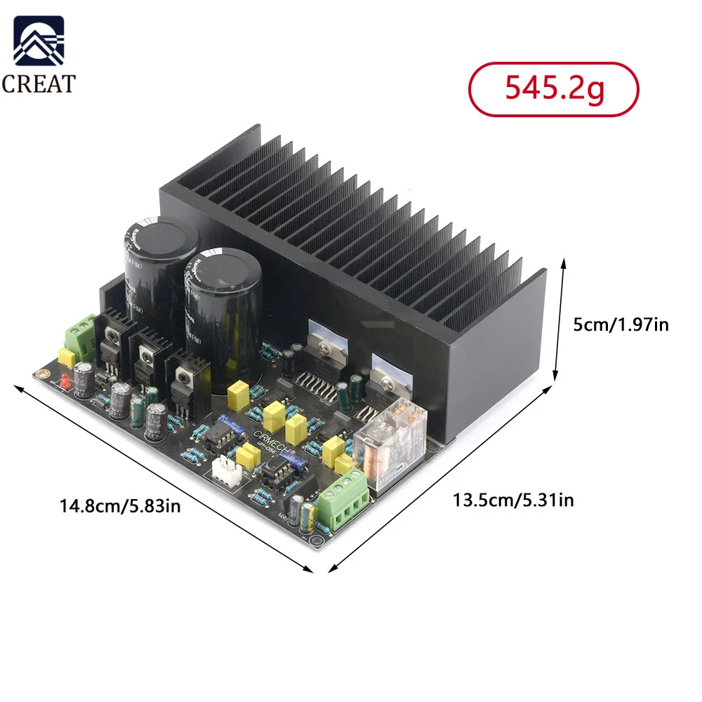 TDA7293 High Power Stereo 2.0 Power Amplifier Board OP07 DC Servo 5534 Pre-amplification Immersion Gold PCB Finished Product