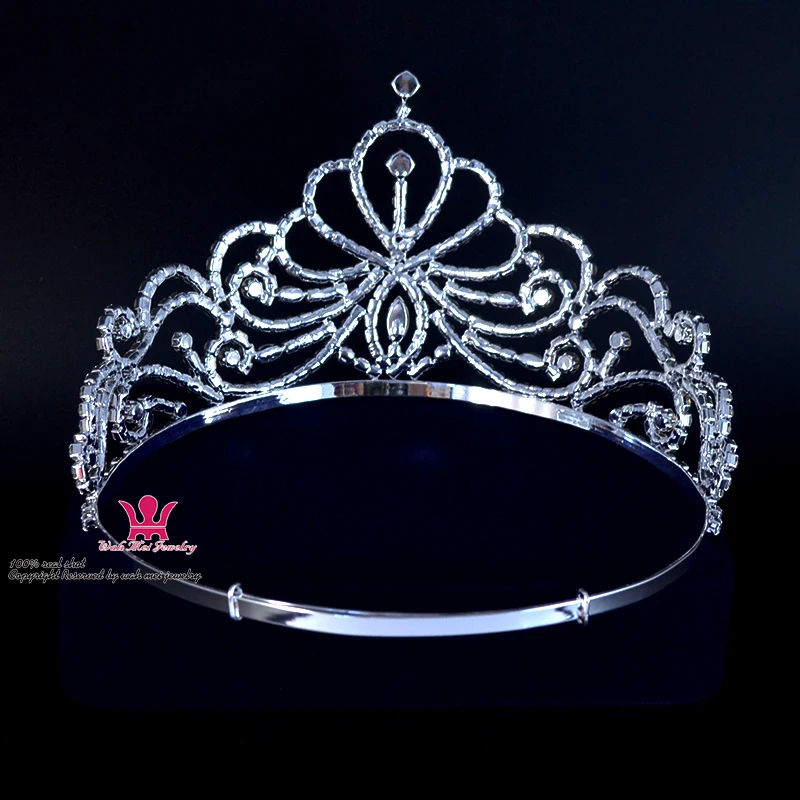 Miss beauty contest crown tiara high-quality rhinestone tiara bridal wedding hair accessories accessories adjustable tiara02238