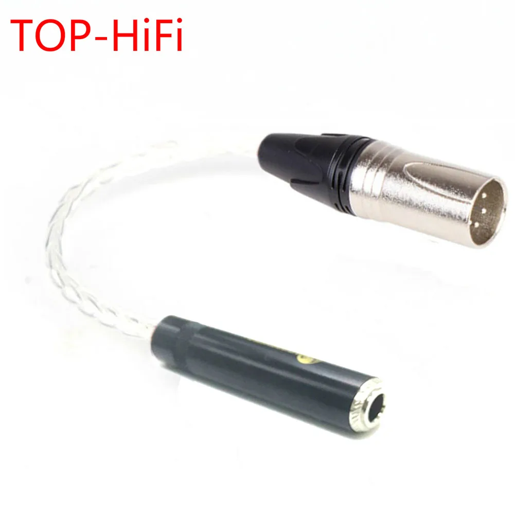 

TOP-HiFi Single-Crystal-Silver 6.35mm TRS 3pin Female to 4pin XLR Balanced Male Audio Adapter Cable 6.35 to XLR Connector