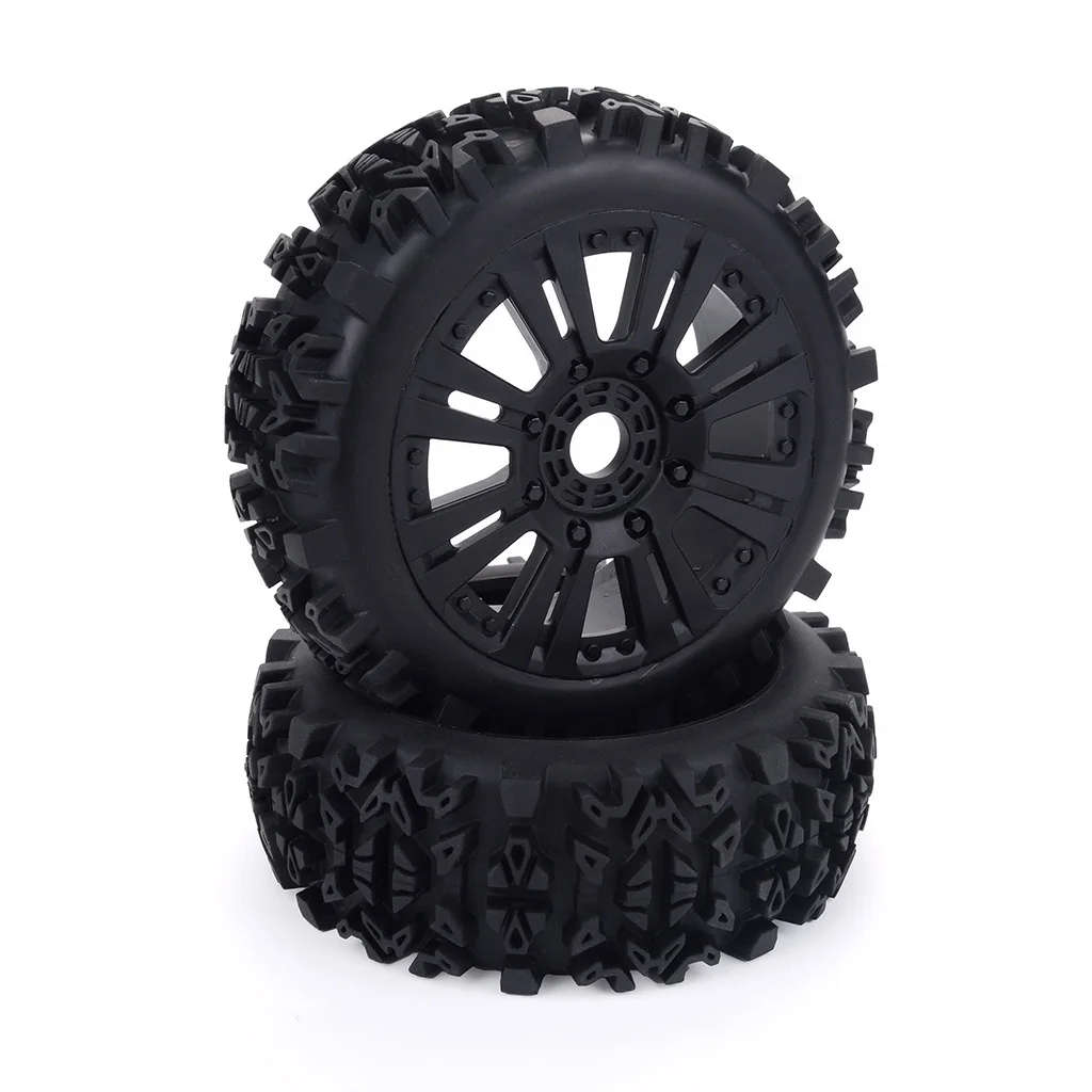 1:8 Scale RC Car Replacement Parts RC Car Wheel Rim Tyres Rubber Black 17mm