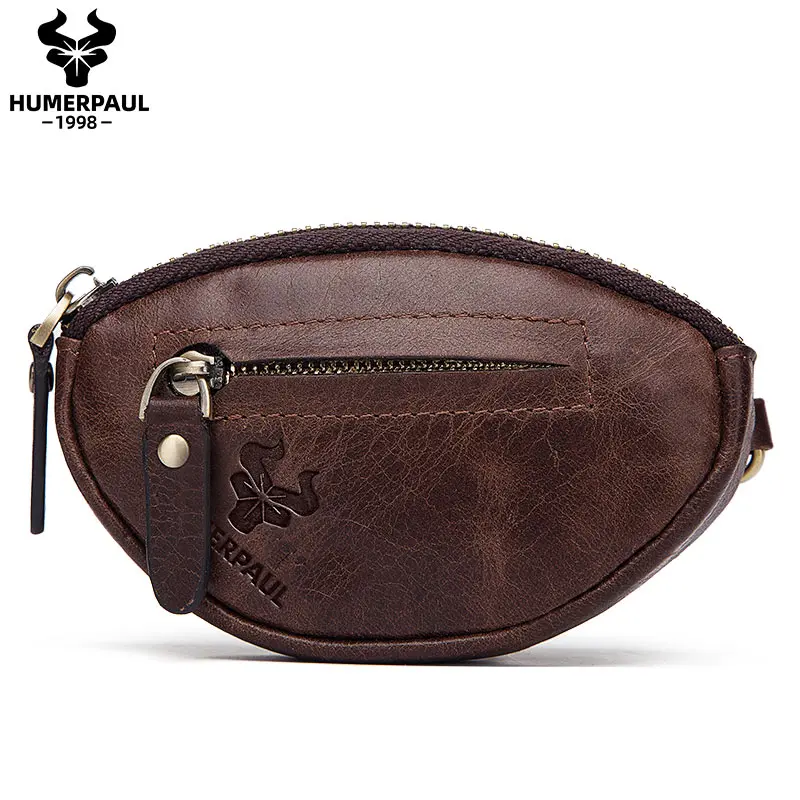 HUMERPAUL Brand Leather Key Case Large-Capacity Fashion Car Home Leisure Zipper Key Top Layer Cowhide Coin Bag
