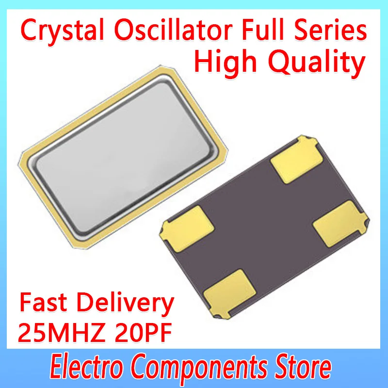 5PCS/Lot 4Pin SMD Patch Passive Crystal Oscillator SMD 5032 5.0*3.2mm 25M 25MHZ 20PF 10PPM Quartz Crystal Resonator 5*3.2mm