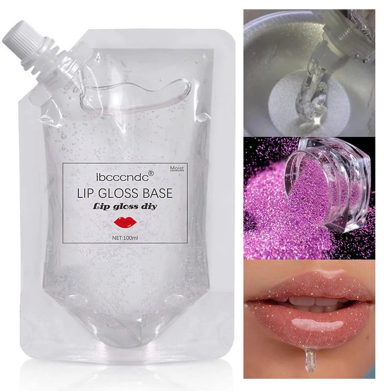 NEW Lip Gloss DIY Kit Moisturizing Lip Gloss Base Gel Clear Kids Glossy Nude Glitter Kit Vegan  Lipgloss Tubes Container