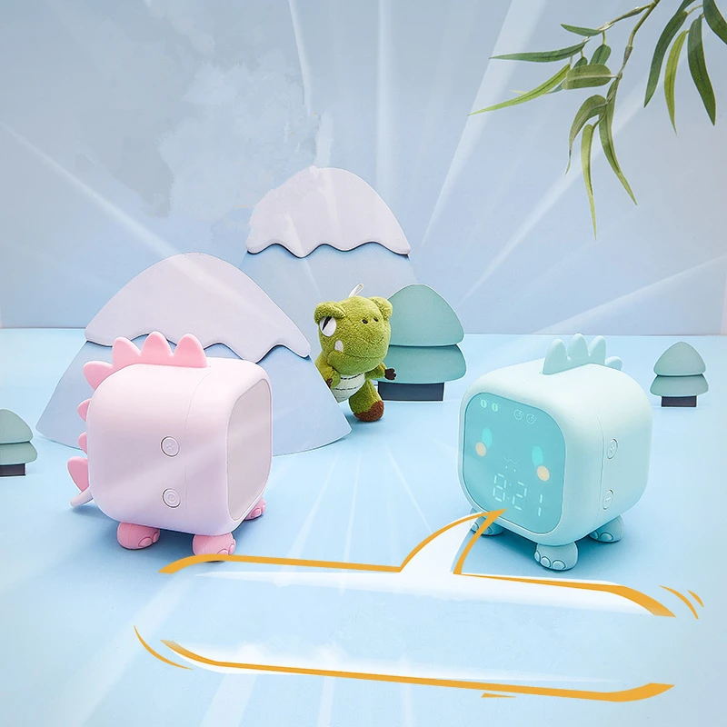 Lampe LED en Silicone originale, alarme intelligente USB, chronométrage vocal, design de dessin animé, pour chambre à coucher, Protection des yeux, veilleuse, offre spéciale