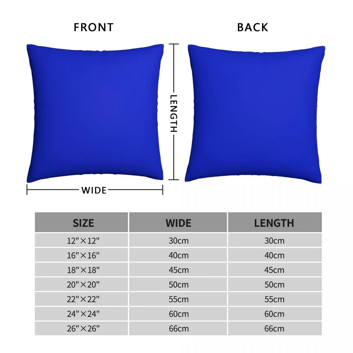 Cheapest Solid Deep Cobalt Blue Color Square Pillowcase Polyester Linen Velvet Zip Decor Room Cushion Cover 45x45