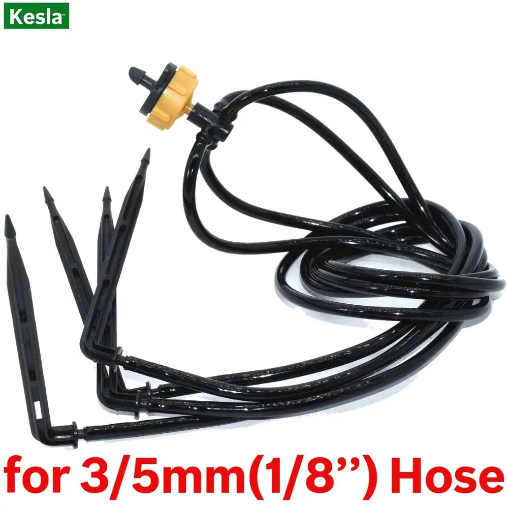 KESLA 50 adet Bend ok damlatıcı mikro damla sulama kiti emitörler 3/5mm hortum bahçe sulama tasarrufu mikro damlatıcı sera