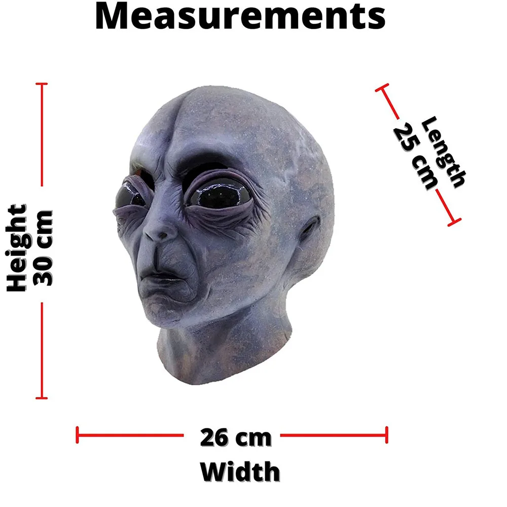 UFO Alien Helmet for Halloween Cosplay, Latex Headgear, Horror Party Costume, Props, New, 2025