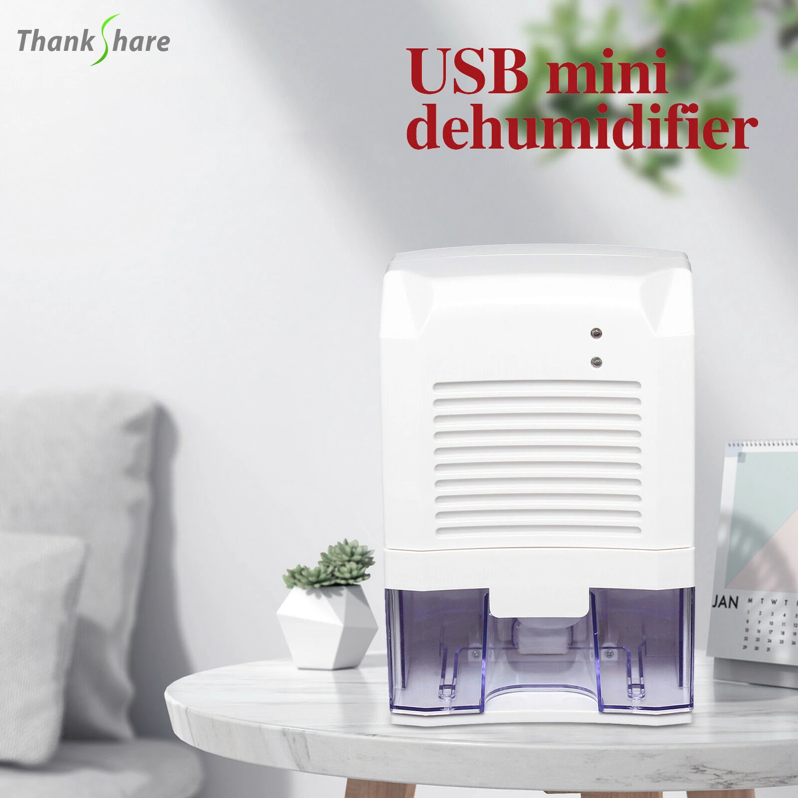 

THANKSHARE Dehumidifier Air Dryer USB 800ML Compatible Home Bathroom Office Absorbing Car Mini Air Dryer Electric Cooling 5V/2A