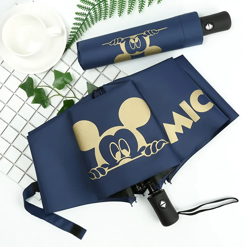 Cute Fully-Automatic Umbrella Kids Mickey Umbrella Rain Women for Men Folding Gift Parasol Travel Umbrella Academy