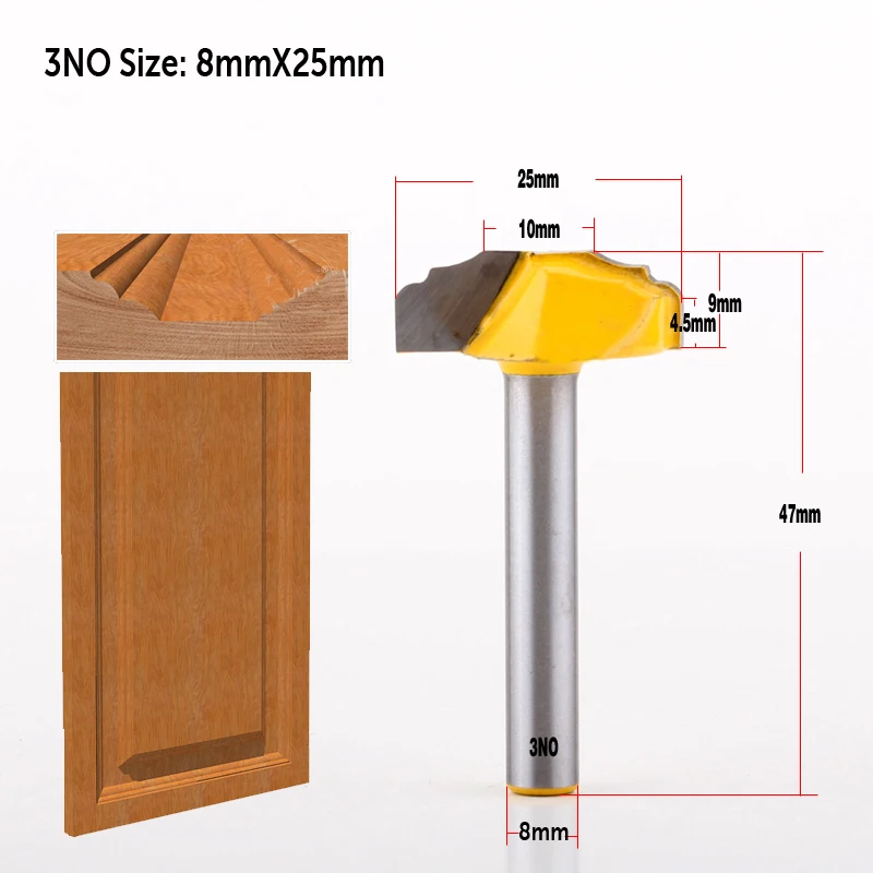 CHWJW 1pc 8mm Shank Faux Panel Cabinet Door Woodworking Door Frame Engraving Profiled Engraving Knife Imported Milling Cutter