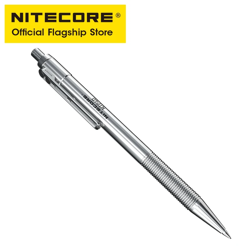 NITECORE NTP40 CNC Titanium Alloy Mechanical Pencil Cartooning Sketching Writing Drawing Self-defense EDC 0.5mm Refill Pencil