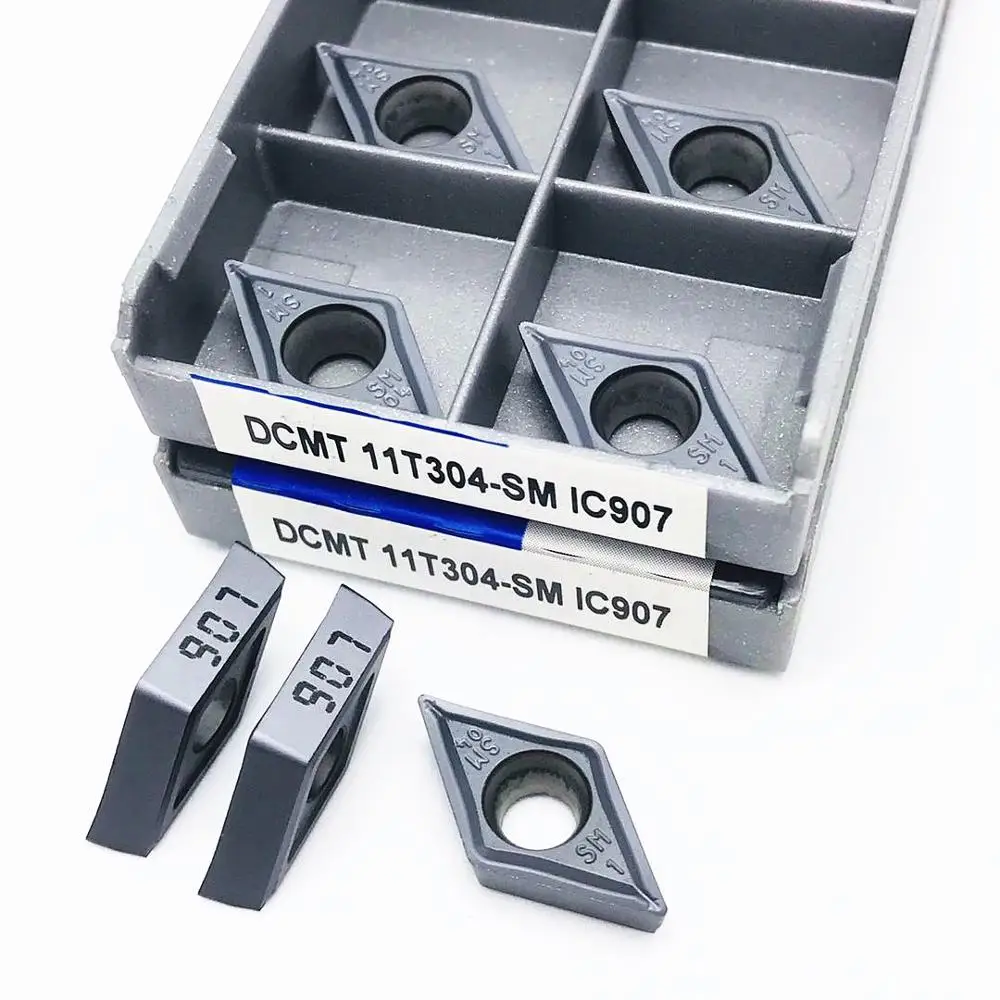 10PCS DCMT11T304 SM IC907 DCMT11T304 SM IC908ภายในเครื่องมือDCMT 11T304คาร์ไบด์แทรกเครื่องมือเครื่องมือTurning Insert