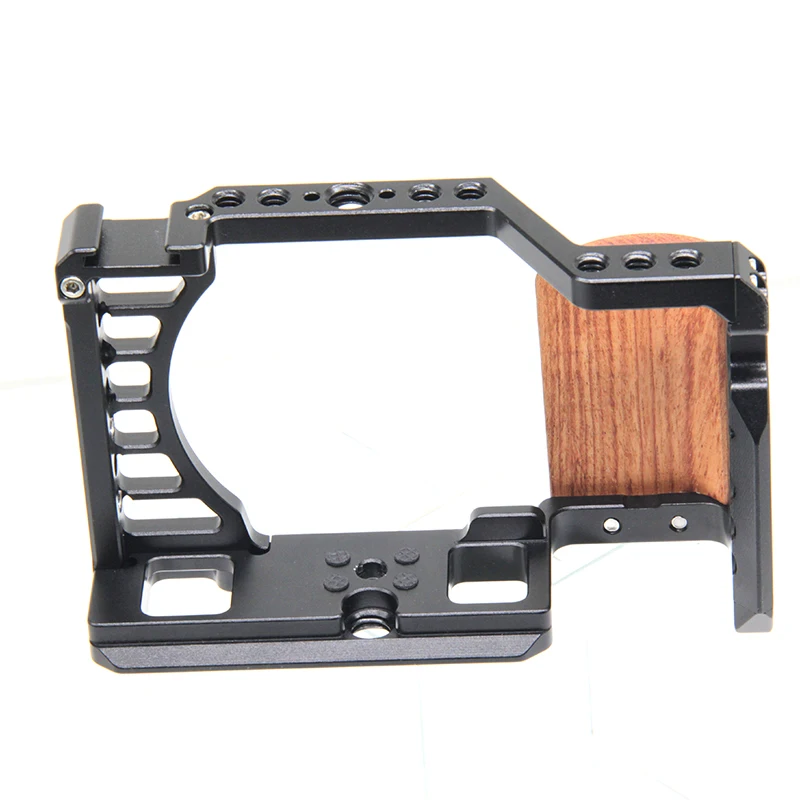 Para sony a7c gaiola de madeira equipamento nato ferroviário arca swiss placa aperto de mão com alça