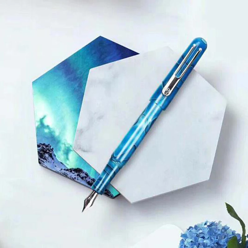 

Picasso Elegant Celluloid Fountain Pen Pimio EtSandy Aurora Sky Blue PS-975 Iridium Wonderful Writing Gift Pen For Business