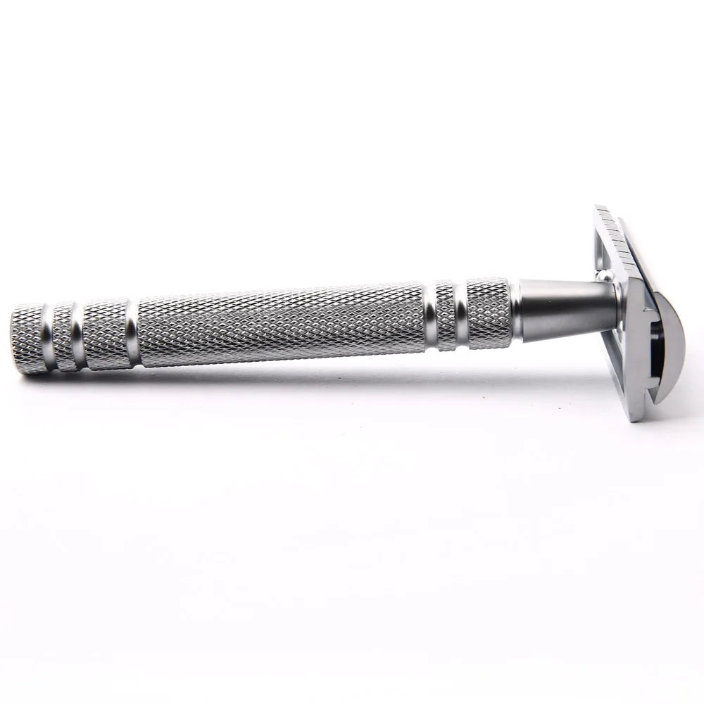 Men Shaving Double Edge Manual Shaver Blade Replaceable Classic Safety Razor Matte Nonslip Blank Brass