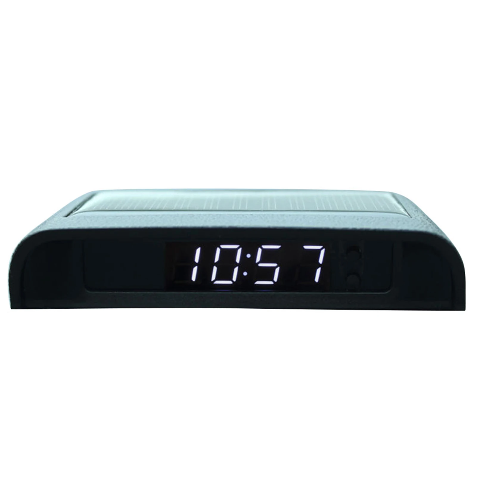 Solar Car Digital LCD Clock Temperature Display Auto Dashboard Clock Solar Powered Luminous 24-Hour Clock Auto Internal Stick-On