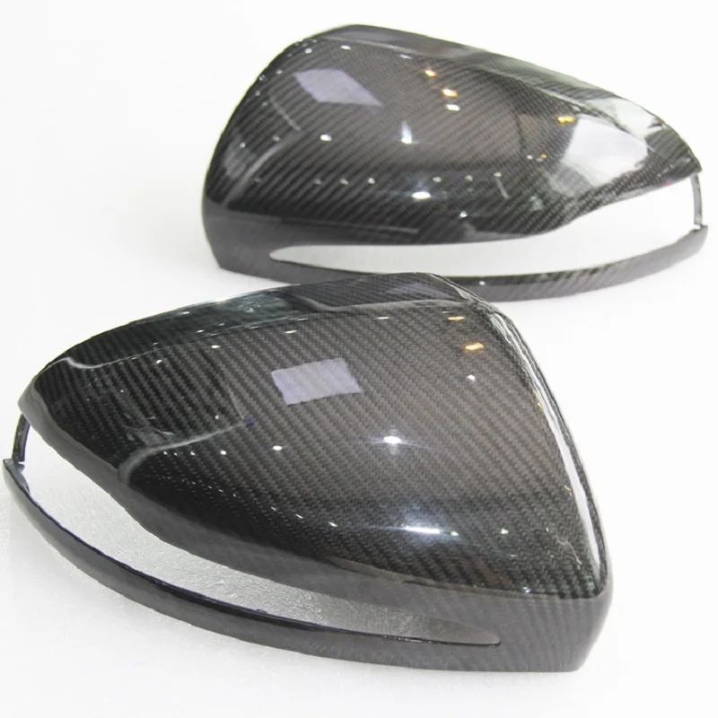 Fit For Mercedes Benz W205 W222 W213 W238 X205 Benz AMG C S GLC E Class Dry Carbon Mirror Cover  Carbon Caps Replace Style