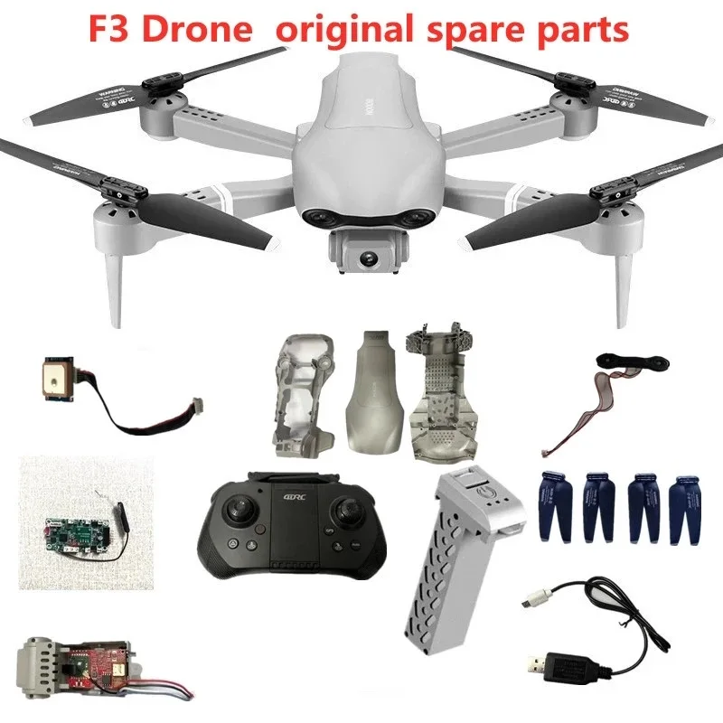 F3 Drone batteria accessori originali cavo di ricarica USB elica foglia d'acero per 4D-F3 GPS Drone pezzi di ricambio volo 23-25 Minut